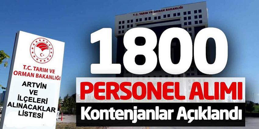 Tarım ve Orman Bakanlığı Artvin ve ilçeleri için 25 Sözleşmeli Personel alacak