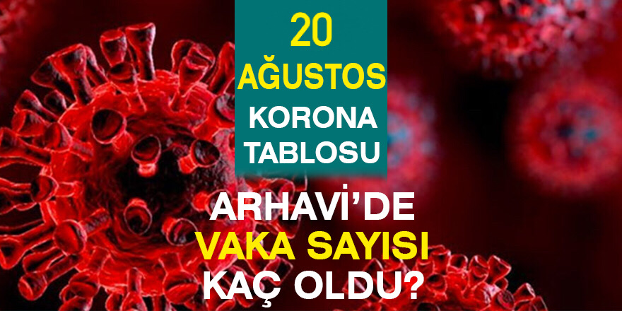 Arhavi 20.08.2021 Güncel Koronavirüs Tablosu Yayınlandı!