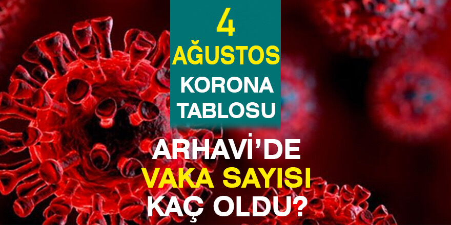 Arhavi 04.08.2021 Güncel Koronavirüs Tablosu Yayınlandı!