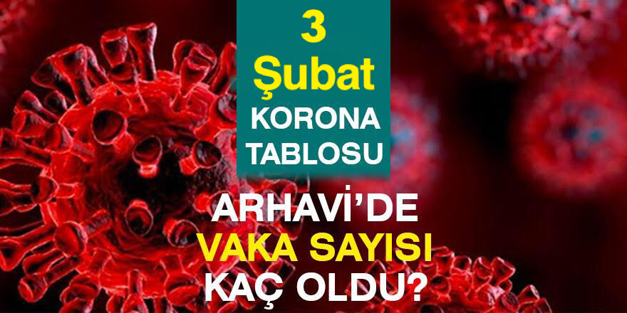 Arhavi 03.02.2022 Güncel Koronavirüs Tablosu Yayınlandı!