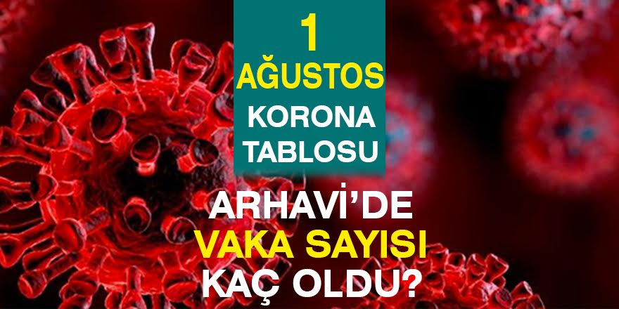 Arhavi 01.08.2021 Güncel Koronavirüs Tablosu Yayınlandı !