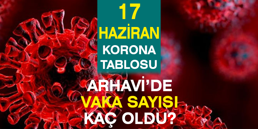 Arhavi Güncel Corona Virüs Tablosu 17.06.2021