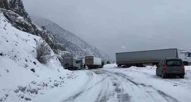 Ağır tonajlı araçlar yolda kaldı, Artvin-Ardahan yolu ulaşıma kapandı