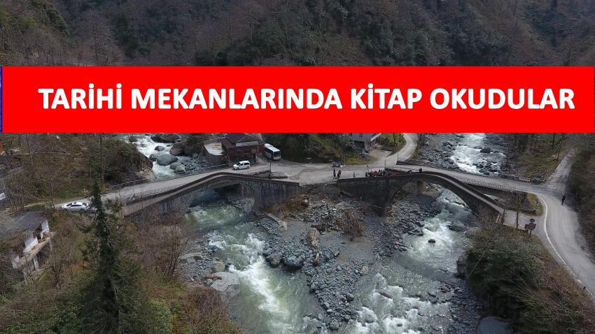 Tarihi Çifte Köprüler’de kitap okuma etkinliği düzenlendi