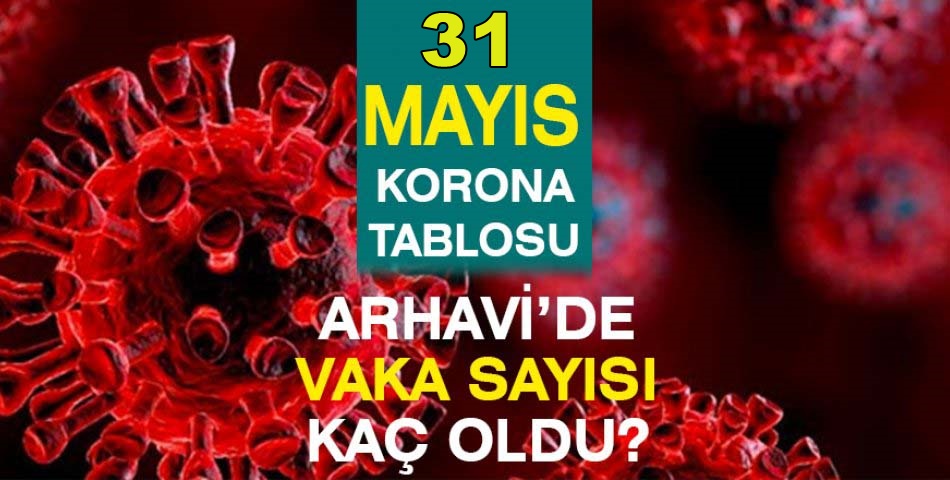 Arhavi Güncel Corona Virüs Tablosu 31.05.2021